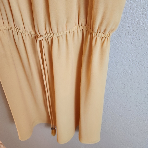 WHBM Yellow Halter Neck Sleeveless Chiffon Dress Size 8 Wedding Cocktail Dress - Picture 6 of 8